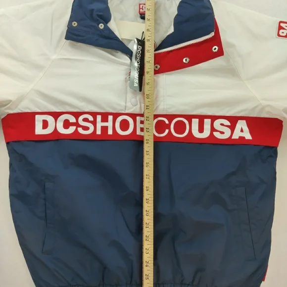 DC SHOE CO USA water Resistant Men Large Jacket Red White Blue - Picture 5 of 12